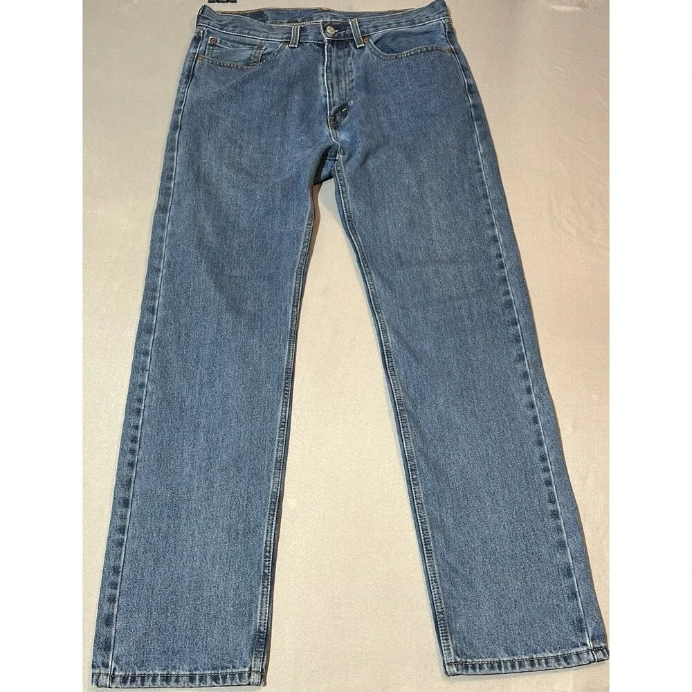 Levis 505 Jeans Mens 34x34 Blue Straight Leg Regular Fit Medium Wash